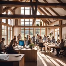 Menschen arbeiten im Büro